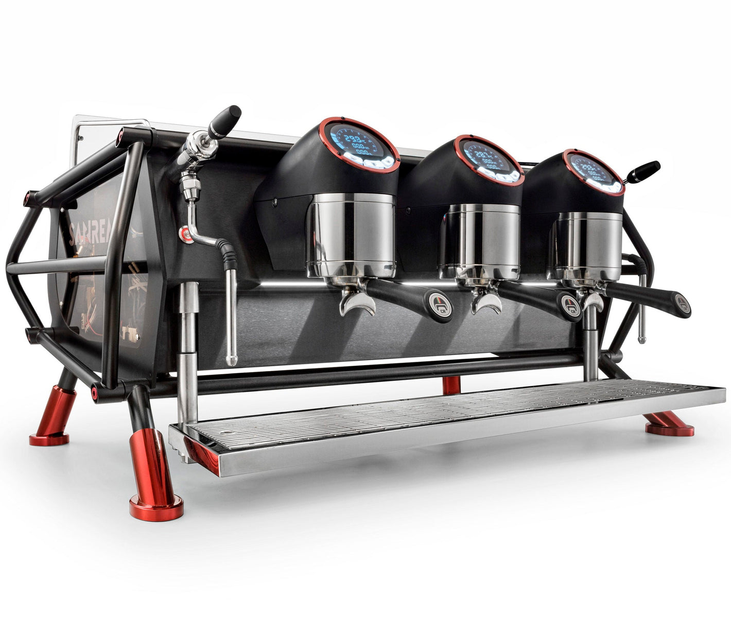 Sanremo Café Racer 3 Group Naked edition in black and red, 3/4 view
